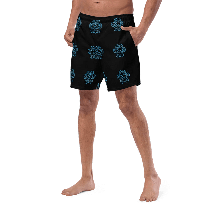 Neon Paw Print Paradise Swim Trunks product image (7)