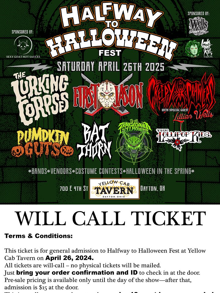 Halfway to Halloween Fest – Pre-Sale Ticket product image (1)