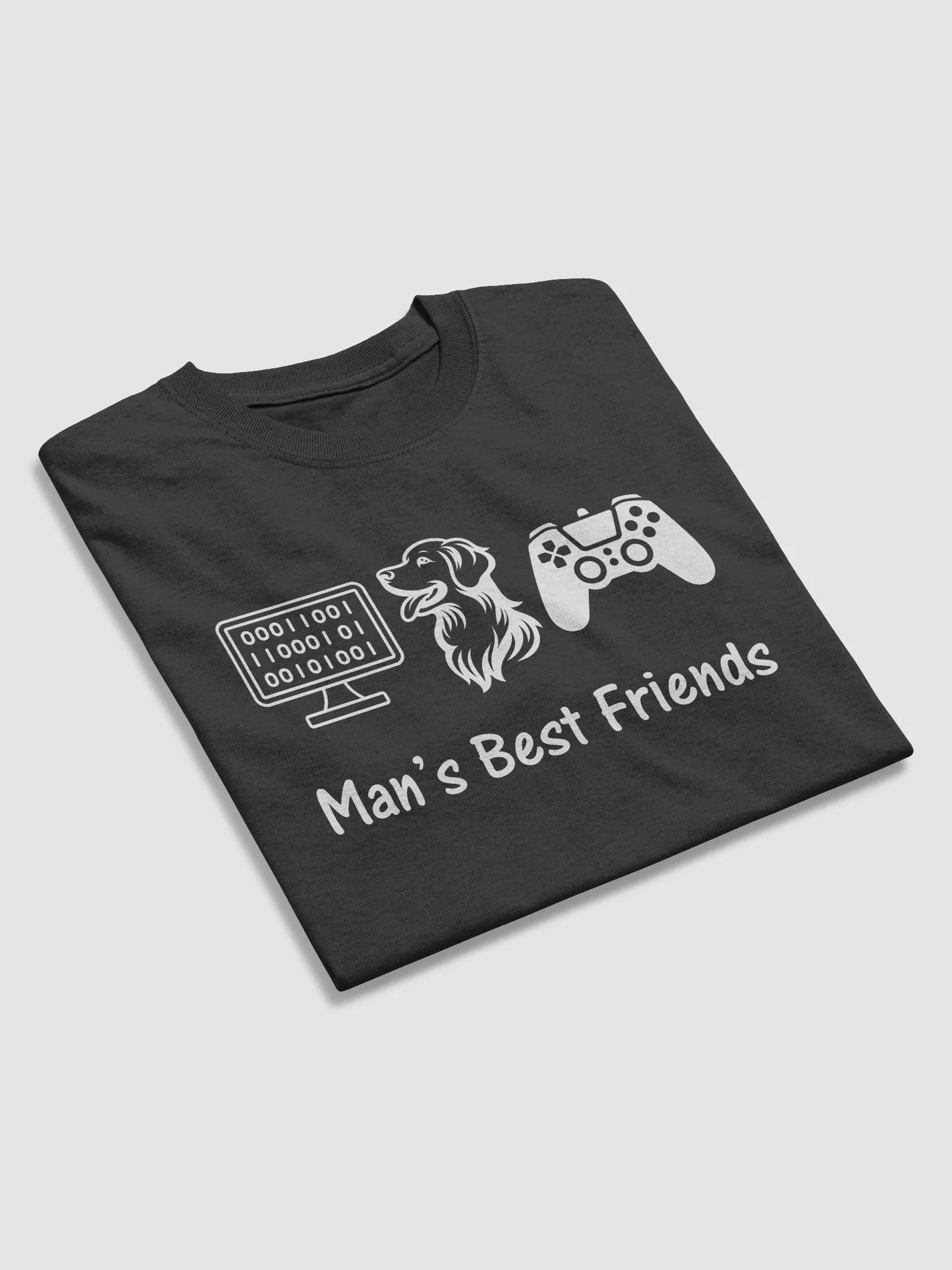 "Man's Best Friends" Funny T-Shirt for Coders, Gamers, and Dog Lovers product image (7)