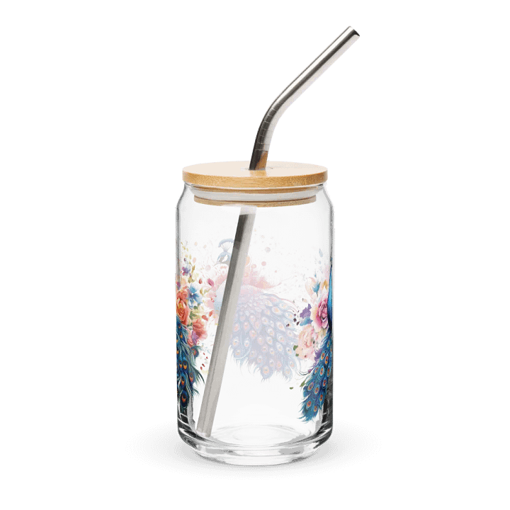 Peacock Paradise Glass Can Sipper product image (2)