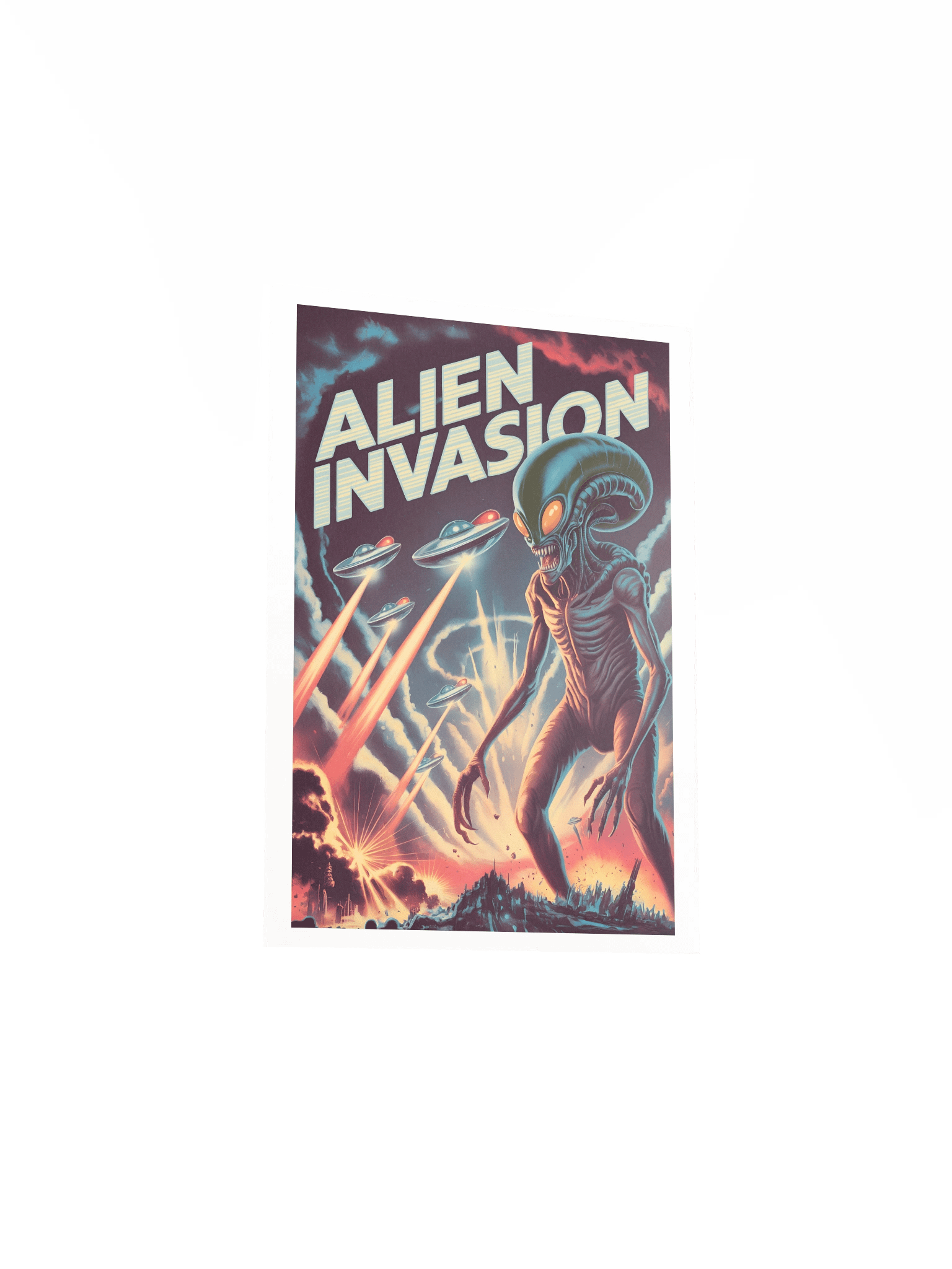 Alien Invasion Poster – Retro Sci-Fi Extraterrestrial Wall Art product image (4)