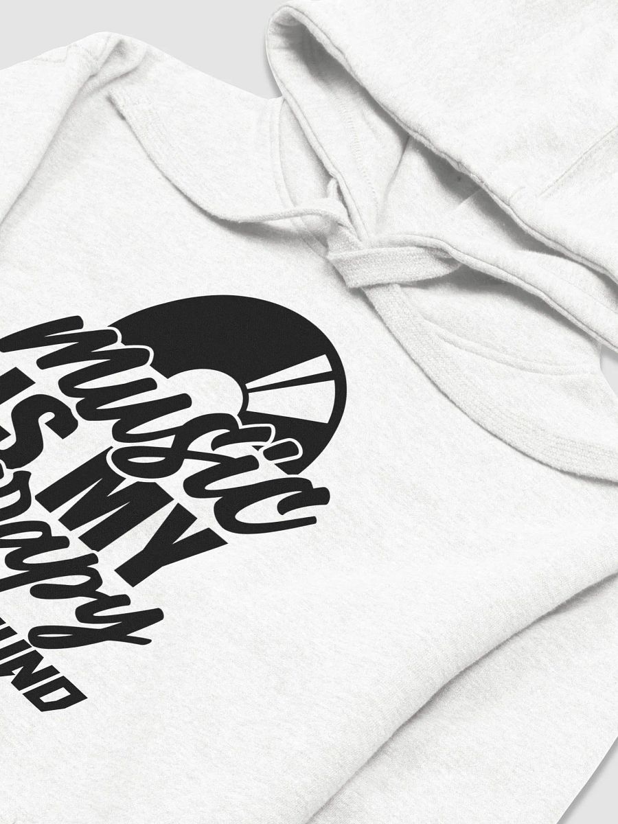 DJ Hoodie Rapper Merch Band Merch Music Merch Cotton Heritage Unisex Premium Hoodie "Music Is My Therapy" By DJ GodSOUND in White product image (3)