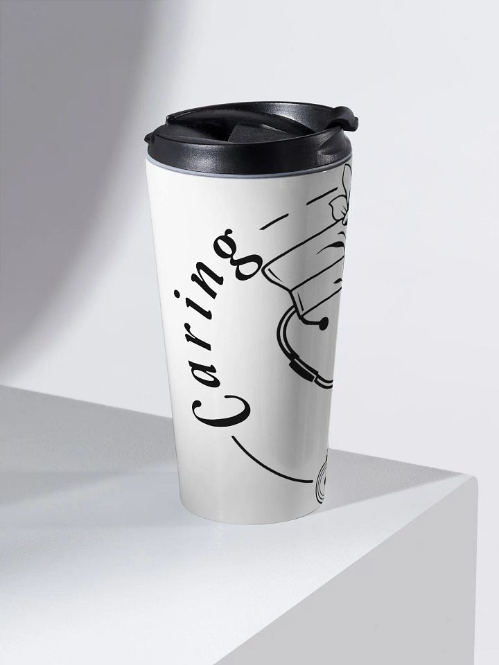 Caring With Compassion Nurse Line Art Travel Mug product image (2)