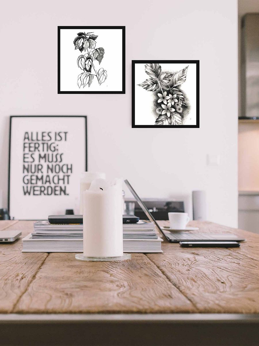 Botanical Line Art Canvas Print - Stylish Graphical Twig product image (5)
