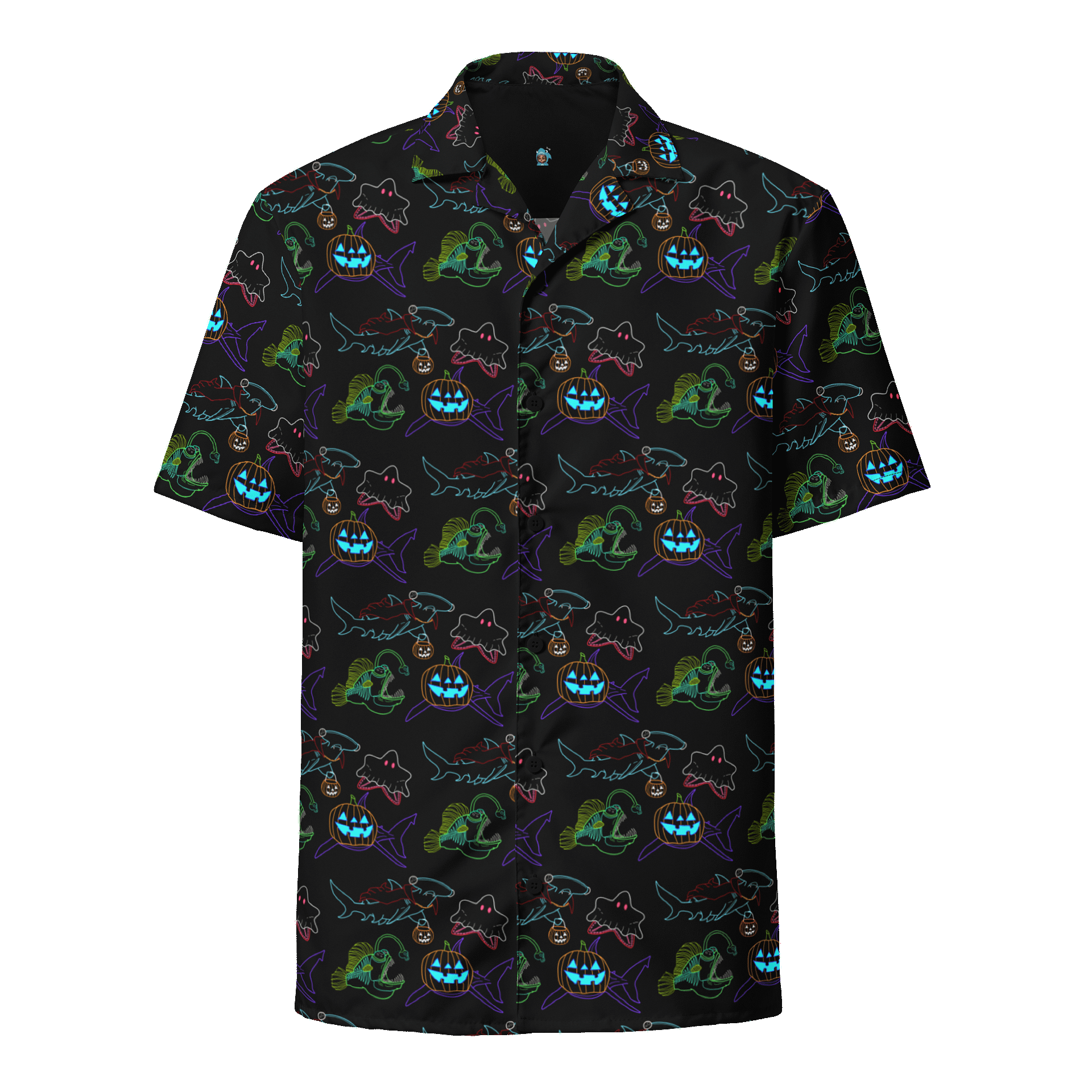 Neon Halloween Sea-Life Hawaiian Shirt product image (1)
