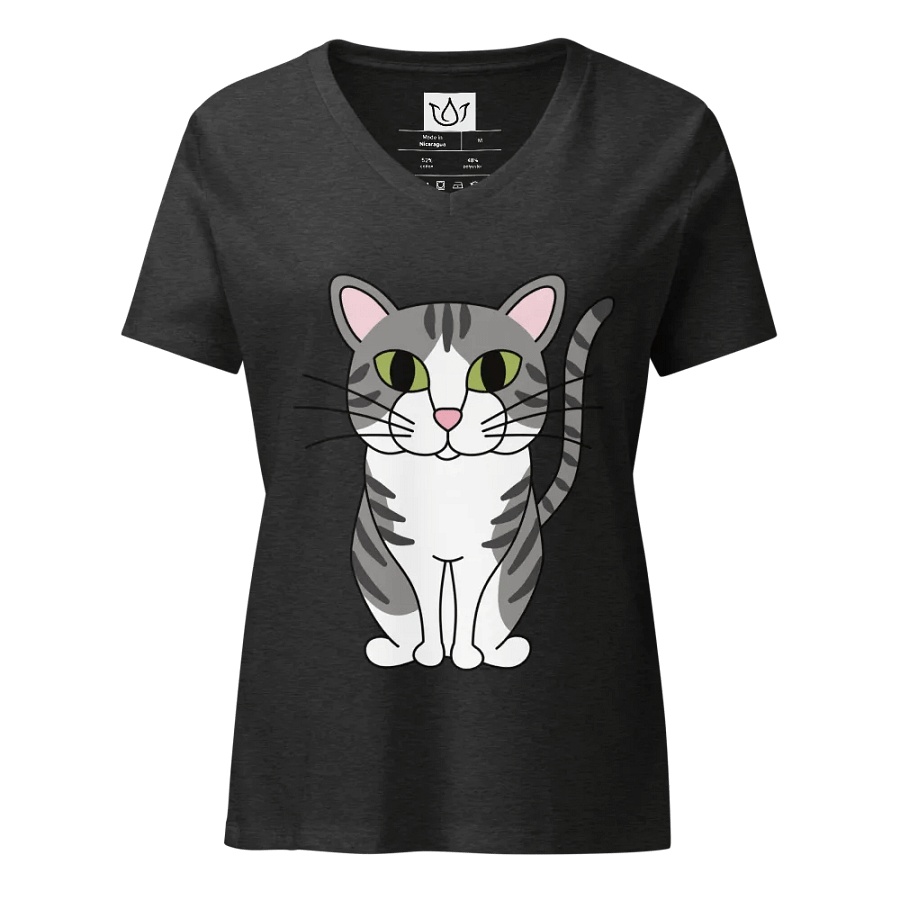 Tabby Cat Women's Relaxed V-Neck Tee product image (3)