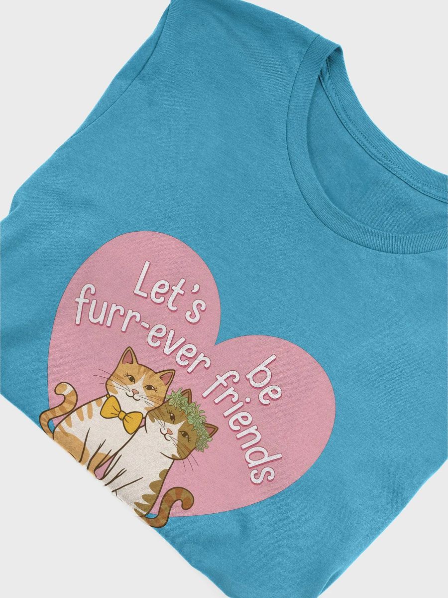 Let’s Be Furr-ever Friends Cute Valentine Cat T-Shirt product image (3)
