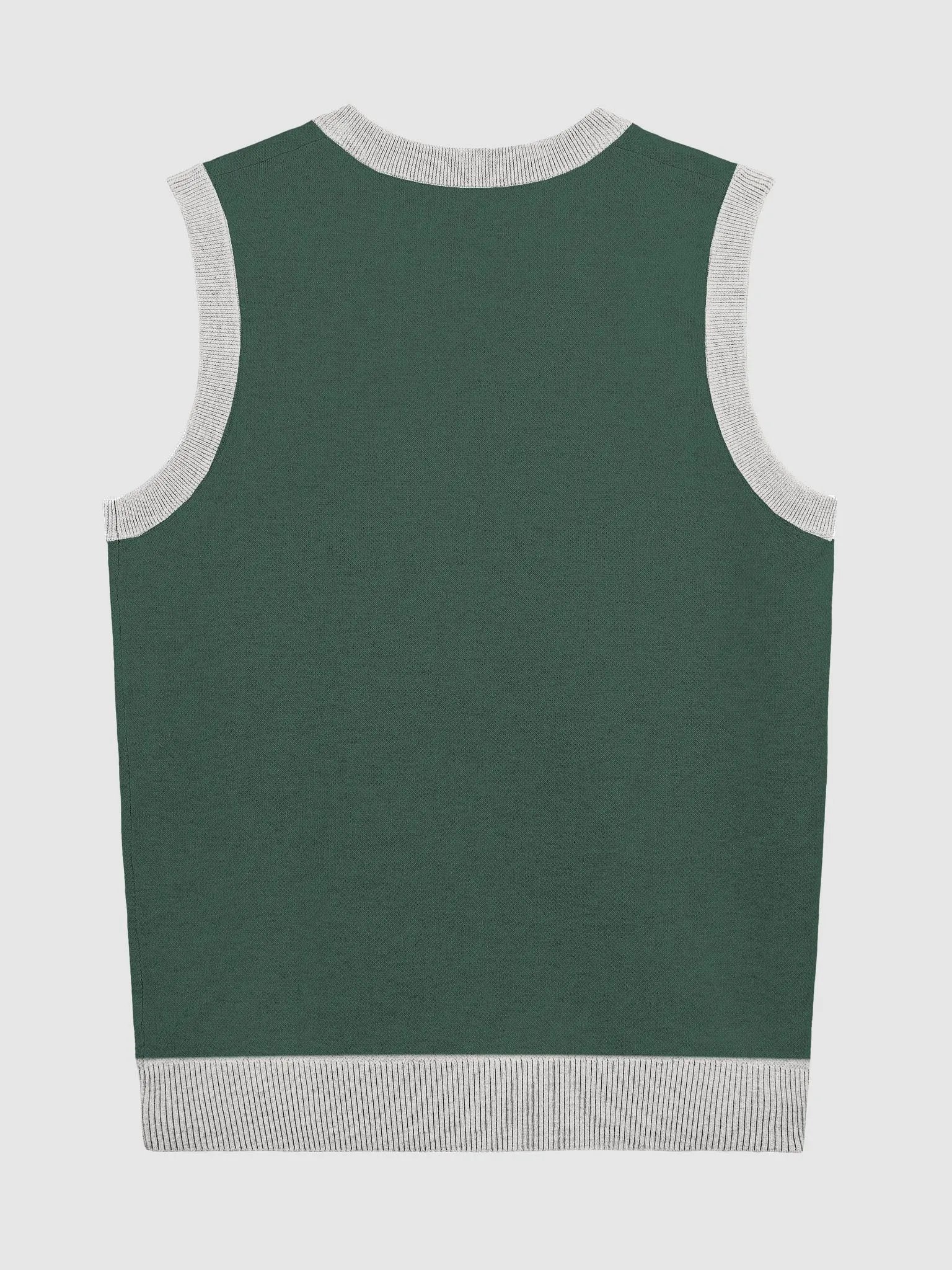 PLEASE DON'T MAKE ME TALK (pine and off-white) knitwear vest product image (8)