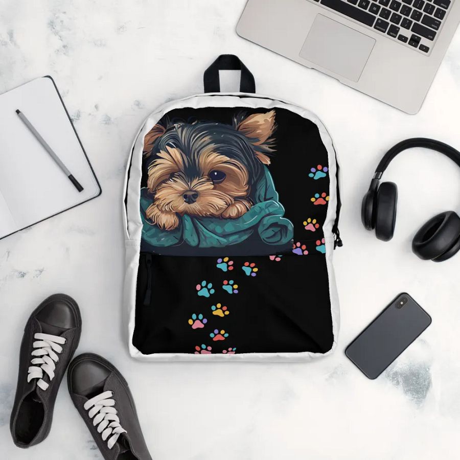 Whimsical Yorkie All-Over Print Backpack product image (5)