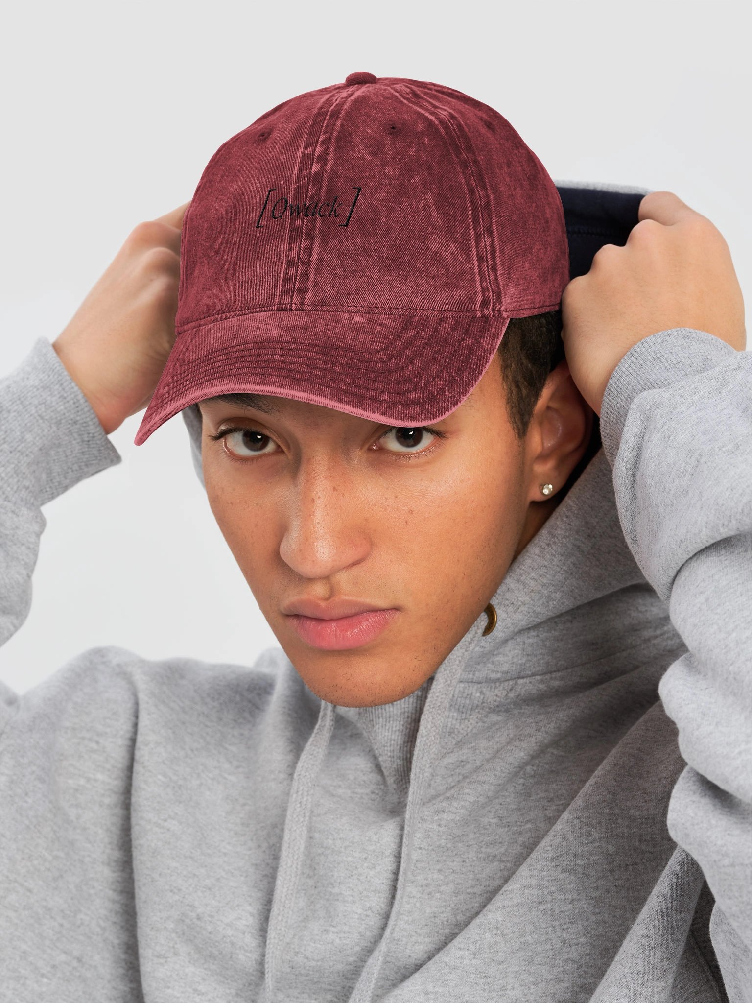 Minimalist Vintage Dad Hat - [Qwack] - BlkOut product image (13)