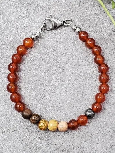Together Strong Bracelet – Carnelian & Hematite Courage, Confidence & Unity Healing Jewelry product image (2)