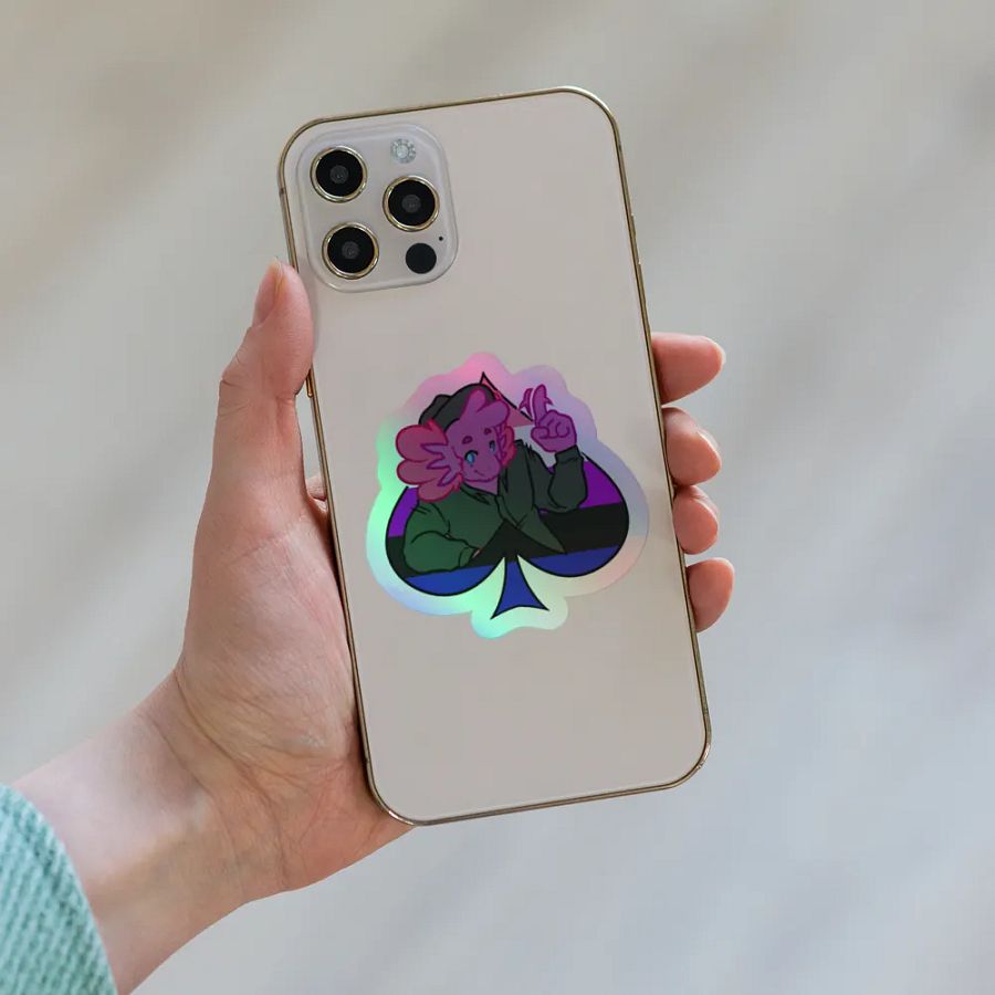 Genderfluid in Spades | Kiss-Cut Holo Sticker product image (6)