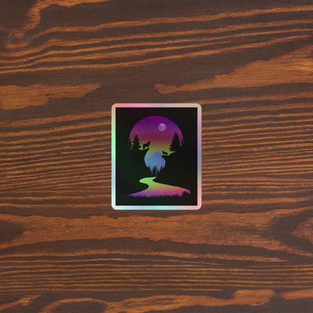 Neon nature holographic sticker product image (3)