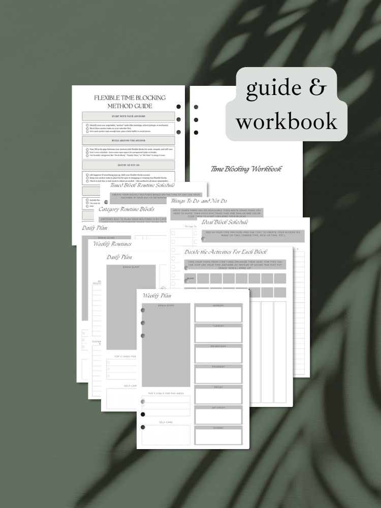 Complete EASY Time Blocking Guide & Workbook | A5 Printable