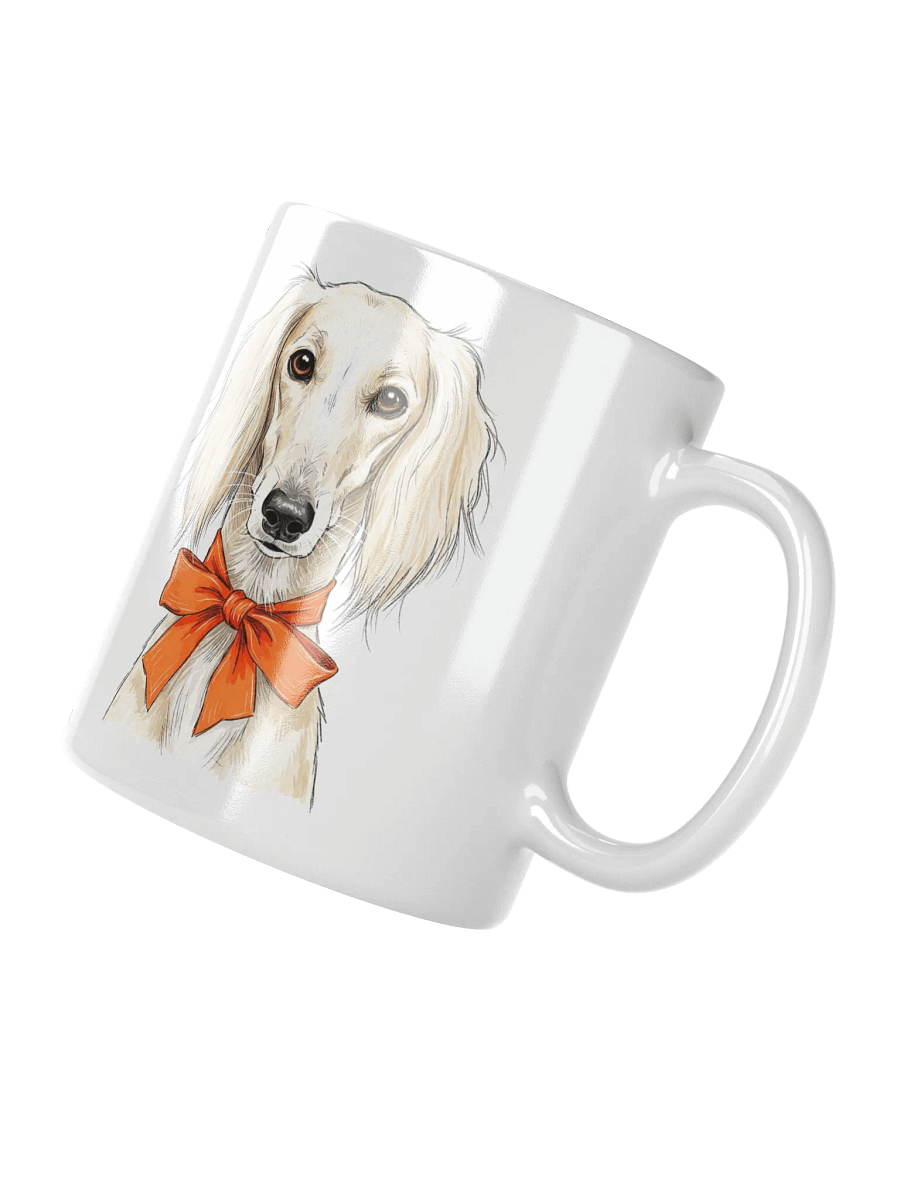 Saluki With Orange Bow Sketch Art Chic Small Mug product image (5)