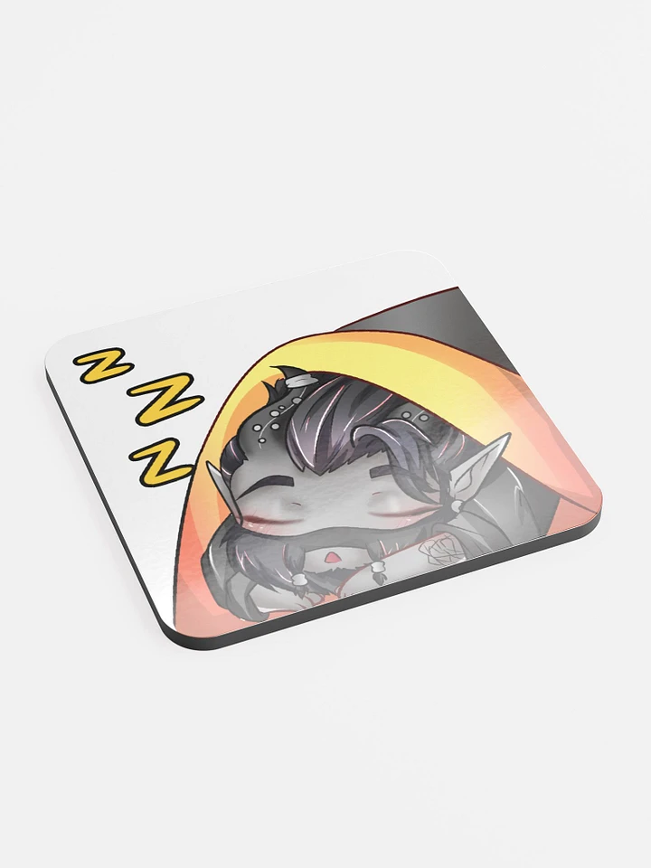 Sleepy Syn emote Glossed Cork Coaster product image (2)