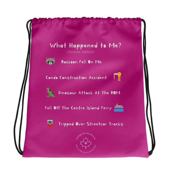 WHAT HAPPENED TO ME ? (Toronto Edition): String Backpack, TiLite Fuchsia Pink product image (1)
