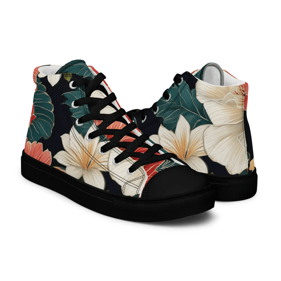 Women's Floral Harmony High Top Canvas Shoes product image (11)