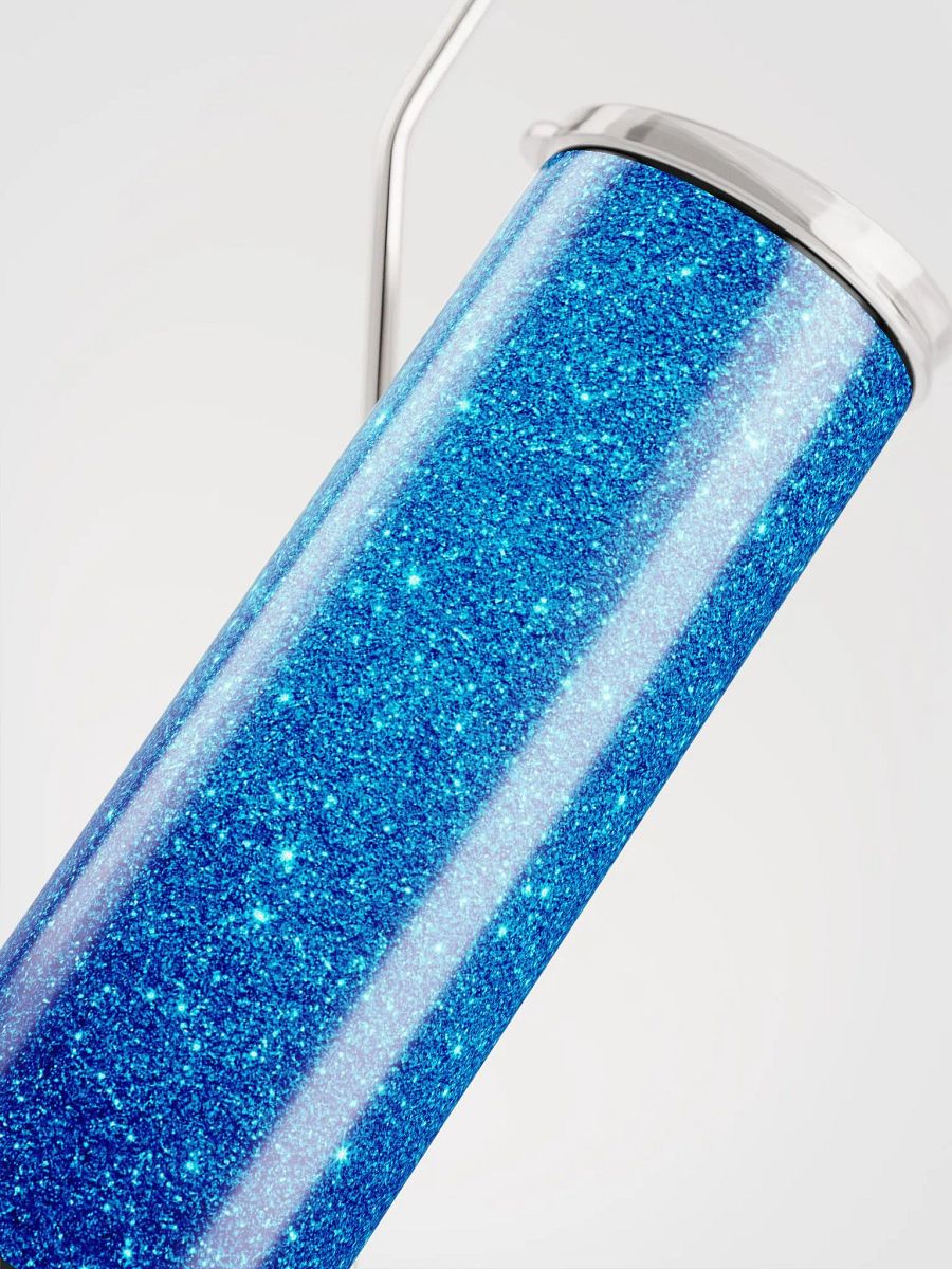 Sapphire Sparkle: Glitter Blue Stainless Steel Tumbler | Eco-Friendly 20oz with Reusable Straw product image (5)