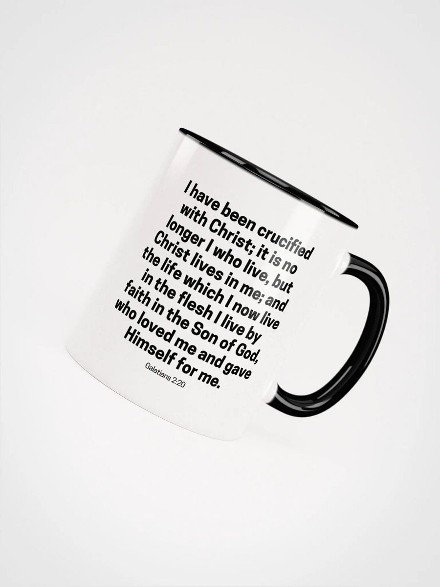 I Have Been Crucified With Christ; It Is No Longer I Who Live Galatians 2:20 Two-Tone Mug 11/15oz product image (4)