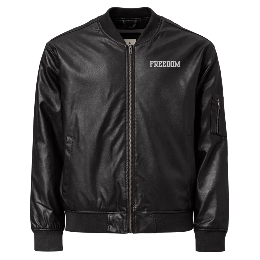 Freedom Faux Leather Bomber Jacket product image (2)