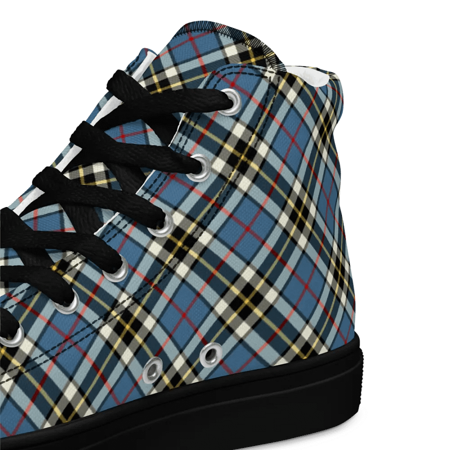 Thompson Blue Tartan Men's High Top Shoes product image (12)