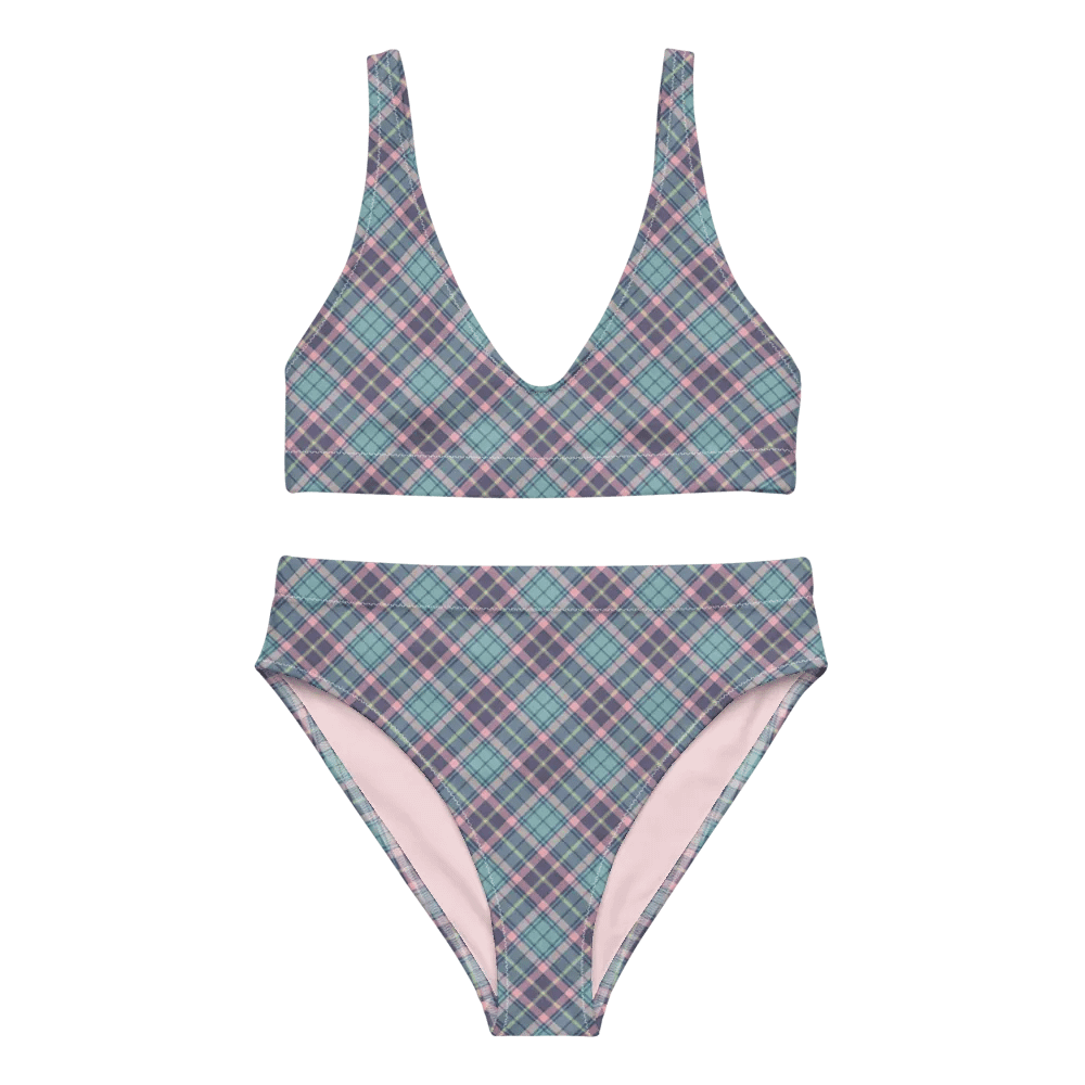 Light Green, Lavender, and Pink Plaid Bikini product image (2)