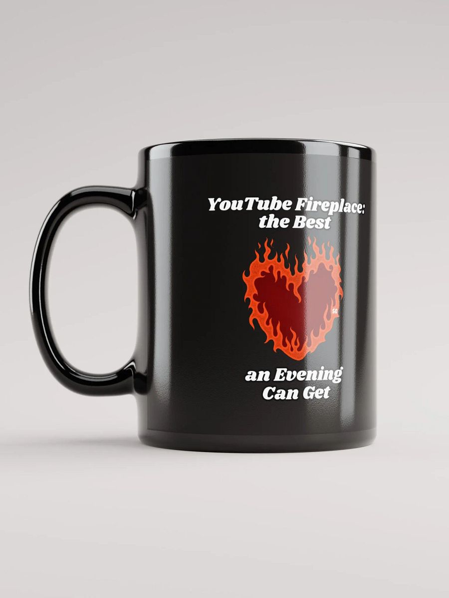 Flaming Heart - YouTube Fireplace: The Best an Evening Can Get | Black Glossy Mug product image (6)