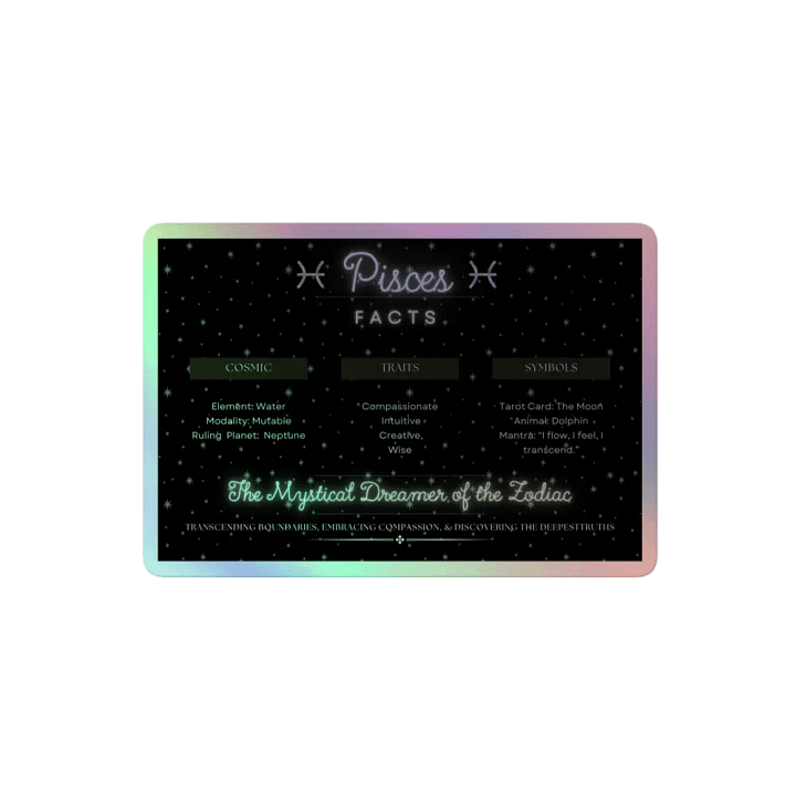 Pisces, Attributes , Holographic Sticker product image (2)
