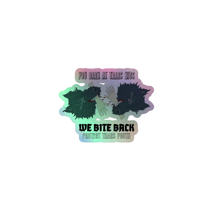 Bite Back mirror holo sticker product image (1)