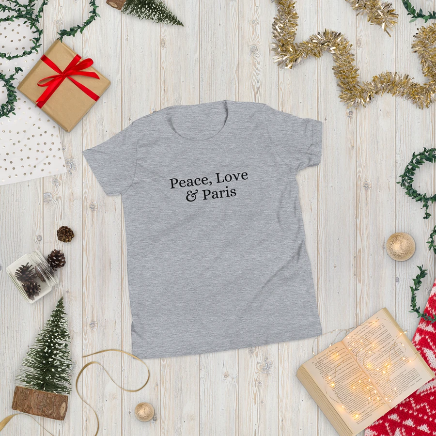 Peace, Love and Paris Youth T-Shirt | Black Ink product image (78)