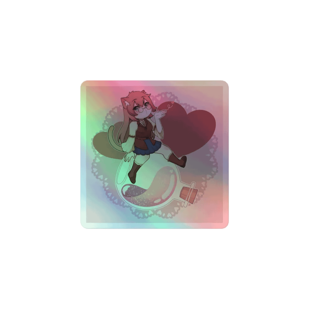 Valentines Catgirl Holographic Sticker Sheet product image (1)