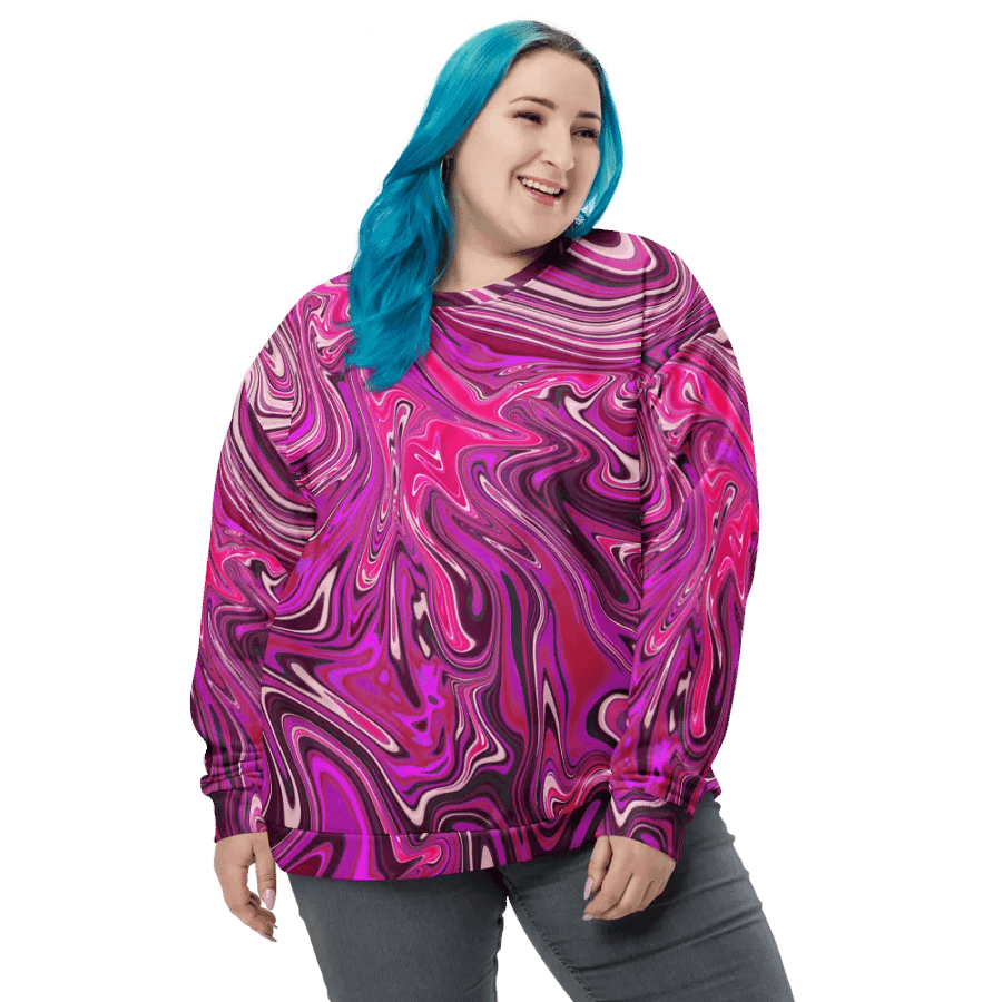 Sweatshirt - Pink and Purple Digital Fluid Art product image (5)