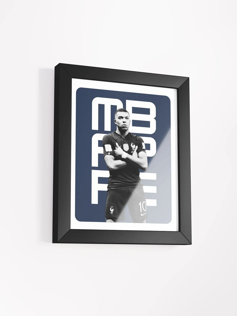 Kylian Mbappé BW France Name Art Framed Print product image (4)