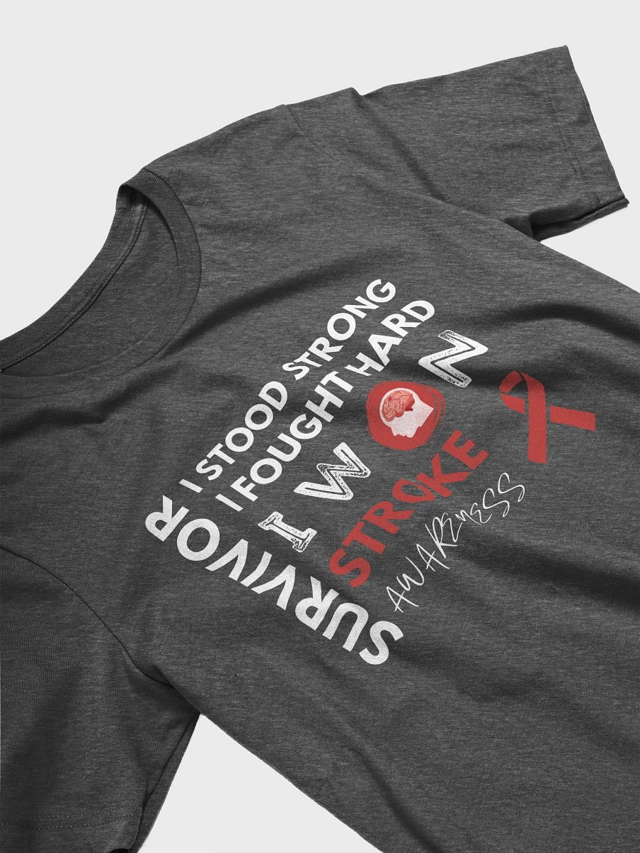 Stroke Awareness Survivor I Stood Strong Fought Hard - Unisex T-shirt Bella Canvas 3001 product image (14)