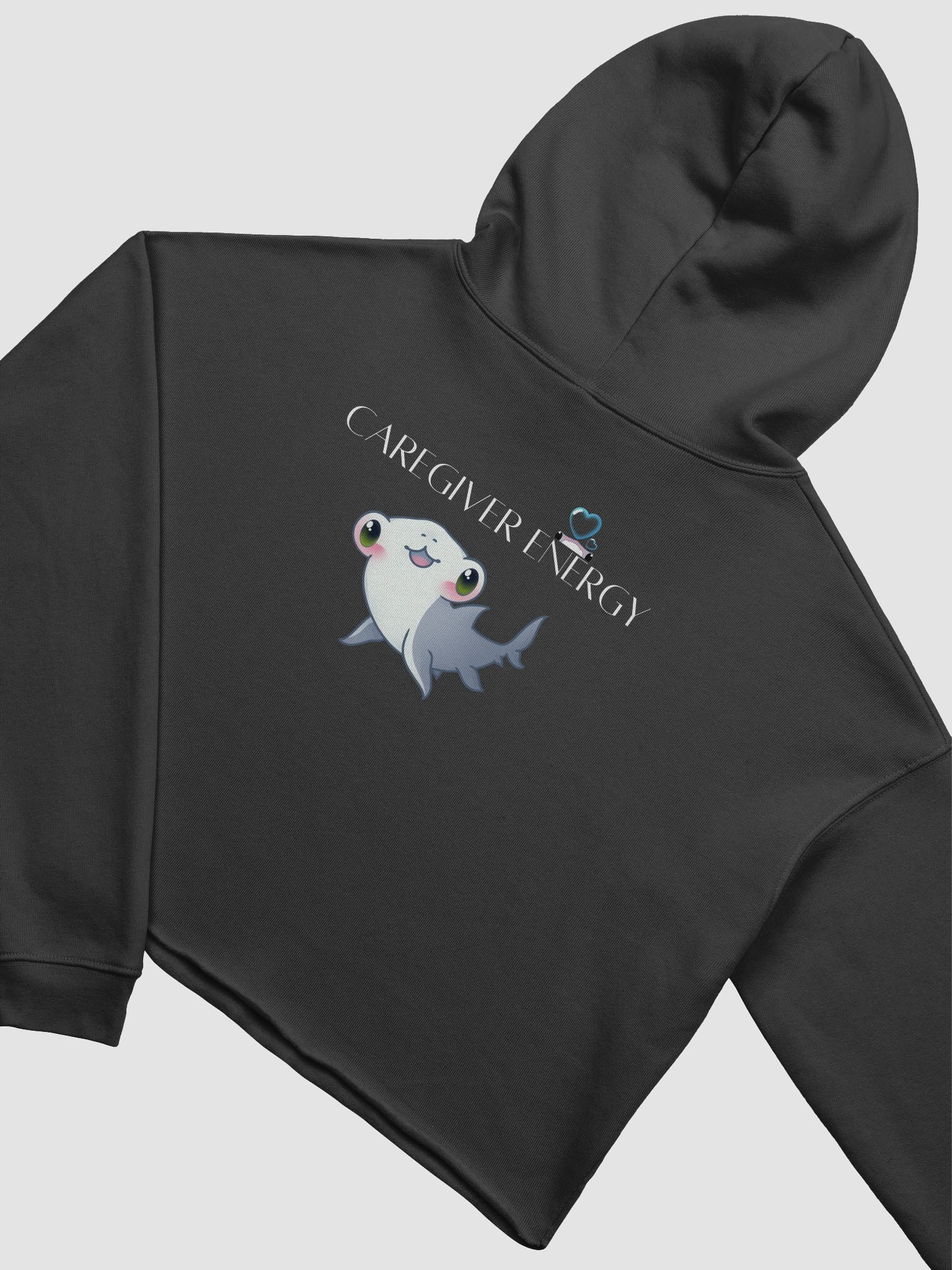 Caregiver Energy Shark Crop Hoodie Back product image (4)