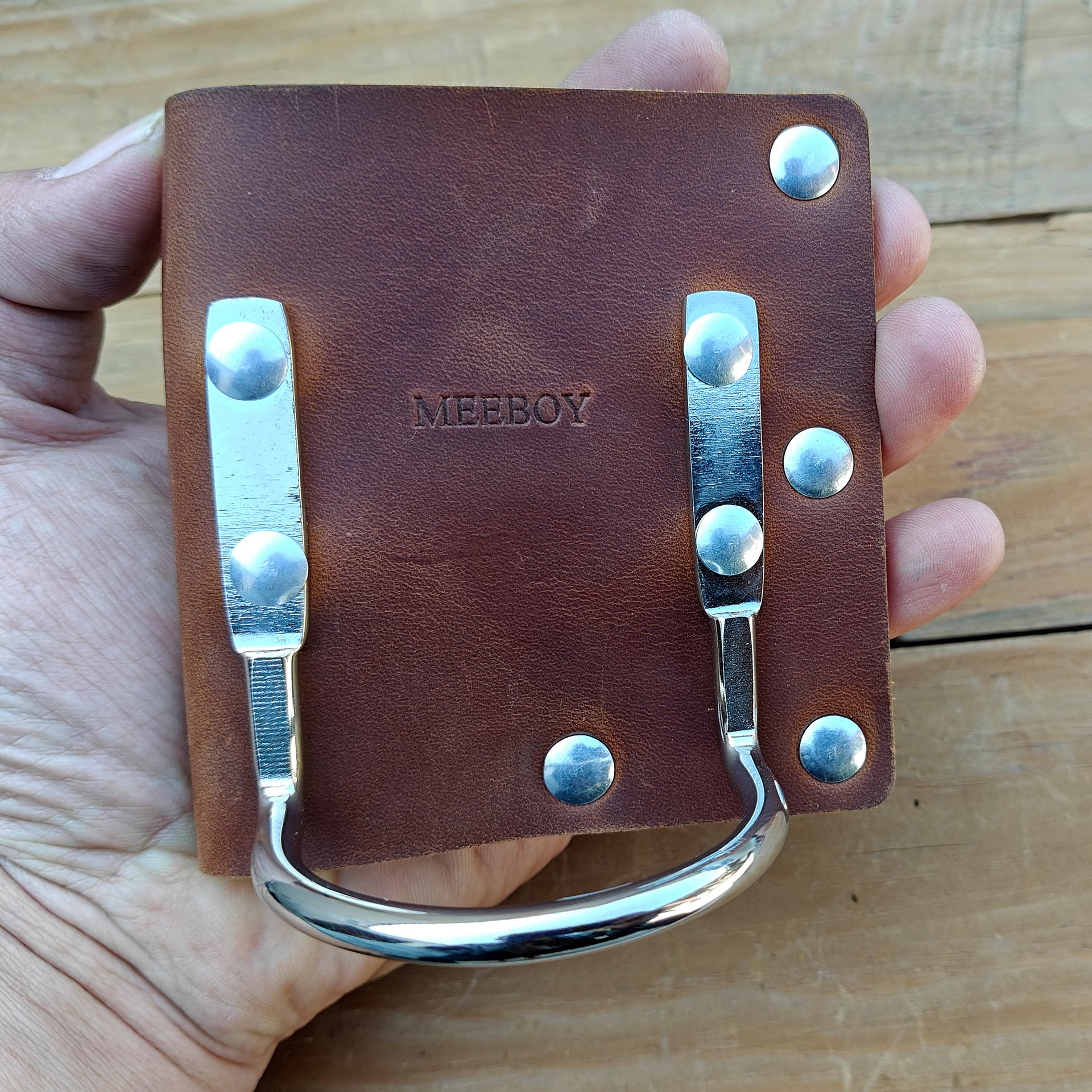 MEEBOY Leather Tool Holster, Leather Axe Belt Loop, Leather Hammer Holder for tool belt, heavy top grain leather axe holster product image (3)