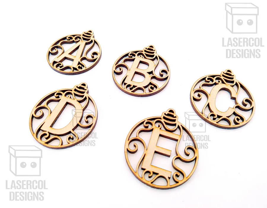 Monogram Christmas Ornament - Laser Cut Files product image (3)