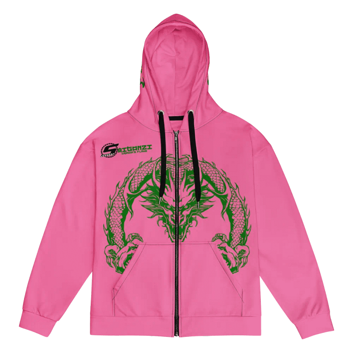 Green-pink Dragon 4 Zip Hoodie product image (1)