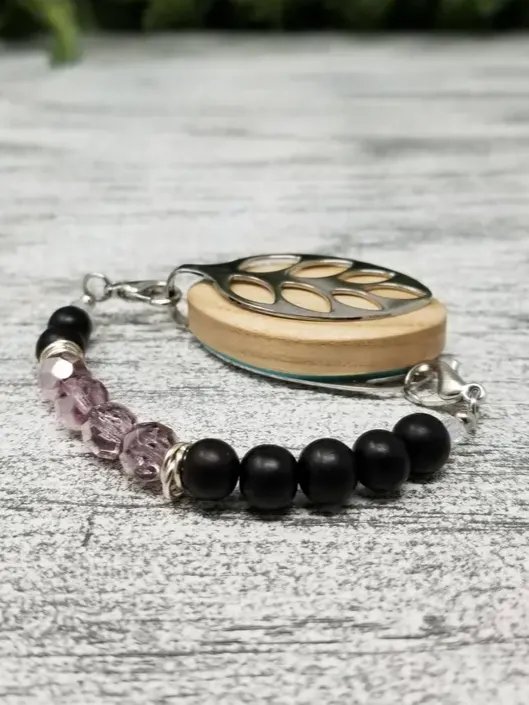 Glitz Bracelet | Czech Glass & Wood | Handmade Accessory for Bellabeat Leaf Urban & Ivy product image (1)