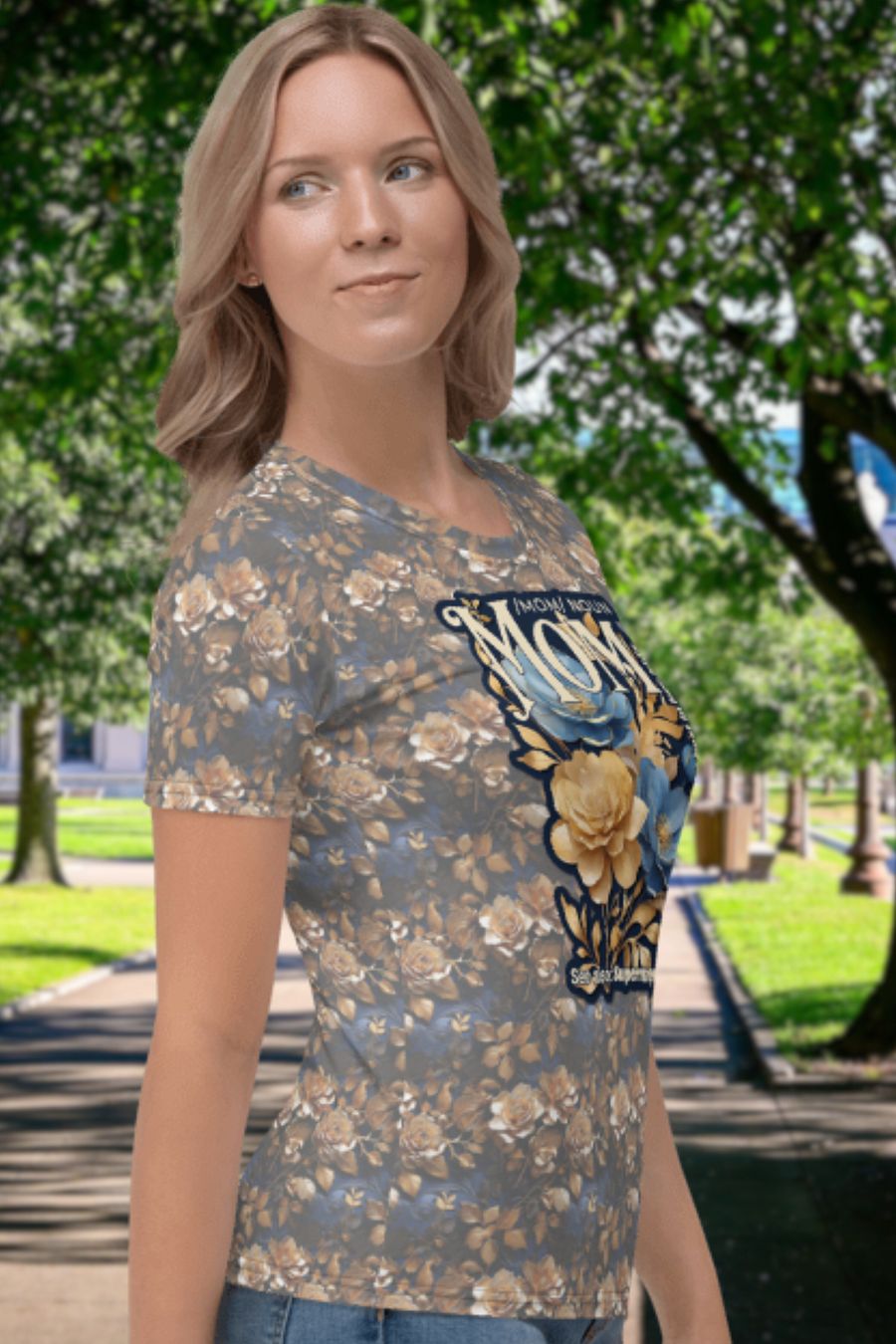 Funny Mom Floral All Over Print T-shirt product image (6)