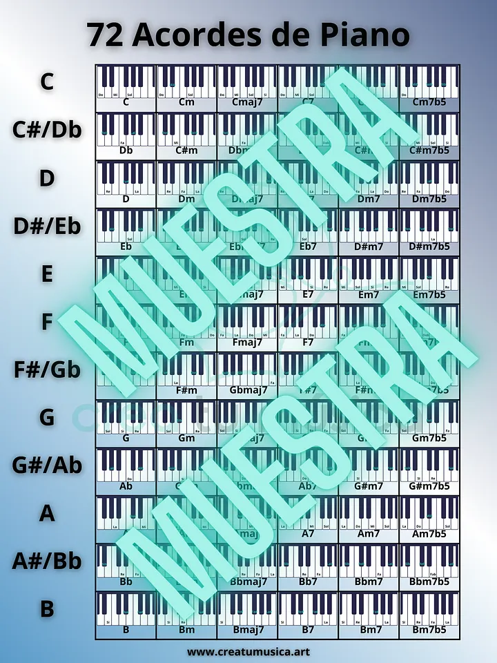 Póster 72 Acordes de Piano product image (1)