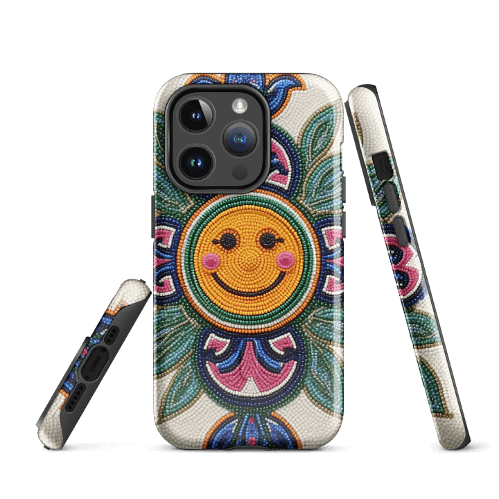 Smiley Face with Flowers iPhone® Tough Case product image (3)