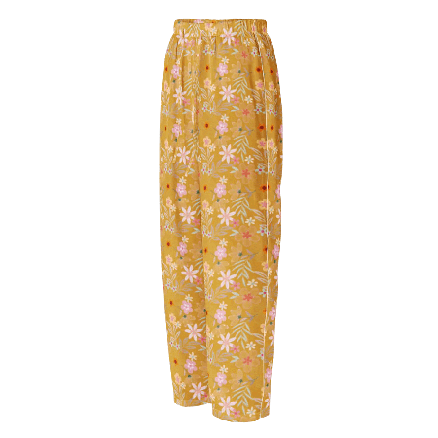 Buttercup Floral Silk Pajama Pants – Elegant Comfort in Bloom product image (1)