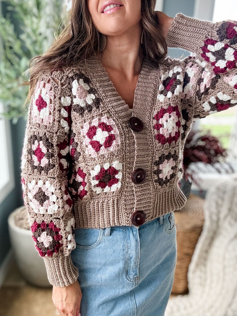 Granny Crop Cardigan Crochet Pattern product image (2)