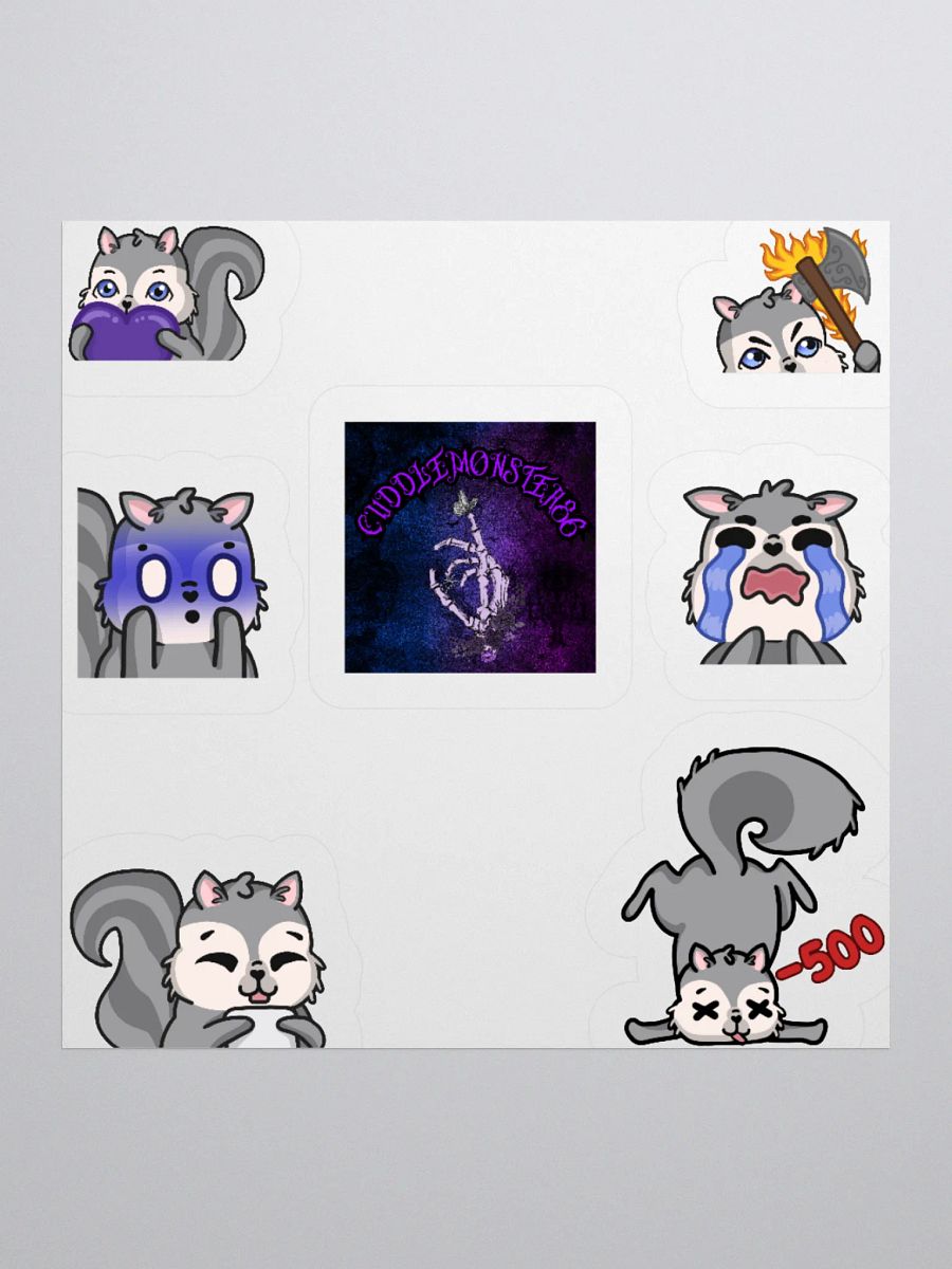 Cuddle Squirrel Kiss Cut Stickers product image (1)