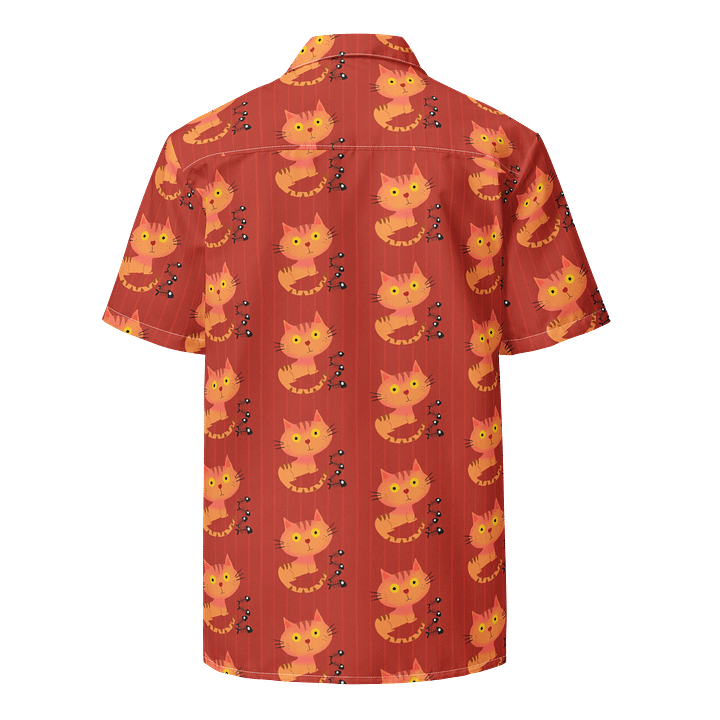 Feasting Ginger Kitty Button-Down Hawaiian Shirt - Pumpkin product image (2)