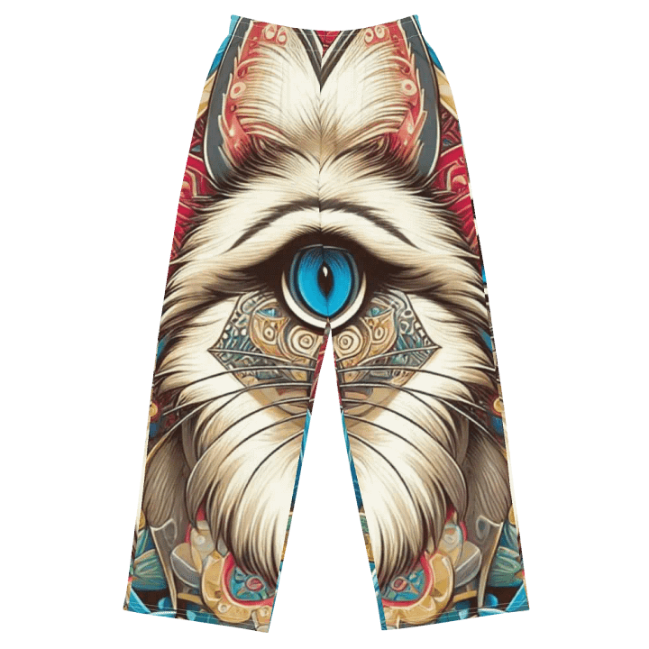 All-Over Print Unisex Wide-Leg Pants | AI Design cat product image (1)