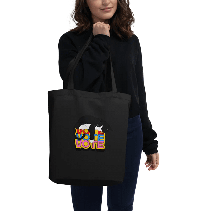 Slumbering Cat Vote Tote Bag product image (2)