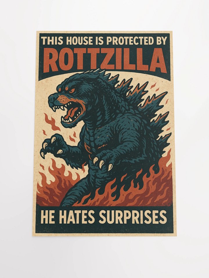 This House Is Protected by Rottzilla — He Hates Surprises. Poster product image (3)
